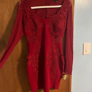 Dark red dress size S